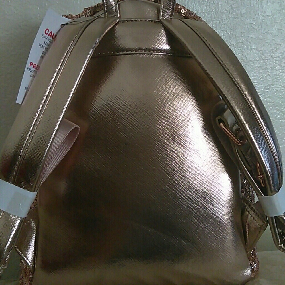Minnie Mouse Rosegold Sequined Backpack - Picture 3 of 6
